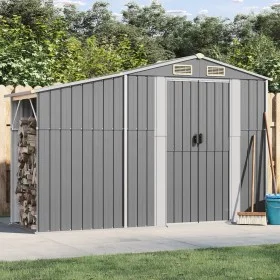 Cobertizo de jardín acero galvanizado gris 277x93x179 cm de vidaXL, Cobertizos - Ref: Foro24-364516, Precio: 256,41 €, Descue...
