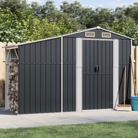 Cobertizo de jardín acero galvanizado antracita 277x93x179 cm de vidaXL, Cobertizos - Ref: Foro24-364518, Precio: 302,17 €, D...