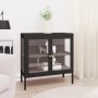 Aparador de acero y vidrio negro 70x35x70 cm de vidaXL, Aparadores - Ref: Foro24-336064, Precio: 152,70 €, Descuento: %