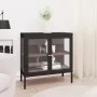 Aparador de acero y vidrio negro 70x35x70 cm de vidaXL, Aparadores - Ref: Foro24-336064, Precio: 150,37 €, Descuento: %