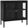 Aparador de acero y vidrio negro 70x35x70 cm de vidaXL, Aparadores - Ref: Foro24-336064, Precio: 150,37 €, Descuento: %