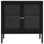 Aparador de acero y vidrio negro 70x35x70 cm de vidaXL, Aparadores - Ref: Foro24-336064, Precio: 150,37 €, Descuento: %