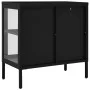 Aparador de acero y vidrio negro 70x35x70 cm de vidaXL, Aparadores - Ref: Foro24-336064, Precio: 150,37 €, Descuento: %