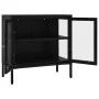 Aparador de acero y vidrio negro 70x35x70 cm de vidaXL, Aparadores - Ref: Foro24-336064, Precio: 150,37 €, Descuento: %