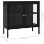 Aparador de acero y vidrio negro 70x35x70 cm de vidaXL, Aparadores - Ref: Foro24-336064, Precio: 152,70 €, Descuento: %