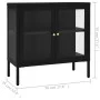 Aparador de acero y vidrio negro 70x35x70 cm de vidaXL, Aparadores - Ref: Foro24-336064, Precio: 150,37 €, Descuento: %