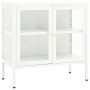 Aparador de acero y vidrio blanco 70x35x70 cm de vidaXL, Aparadores - Ref: Foro24-336065, Precio: 147,38 €, Descuento: %