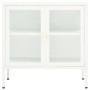 Aparador de acero y vidrio blanco 70x35x70 cm de vidaXL, Aparadores - Ref: Foro24-336065, Precio: 147,38 €, Descuento: %