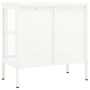 Aparador de acero y vidrio blanco 70x35x70 cm de vidaXL, Aparadores - Ref: Foro24-336065, Precio: 147,38 €, Descuento: %