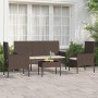 Set muebles de jardín 4 piezas y cojines ratán sintético marrón en Conjuntos de jardín | Comprar online en Foru.es
