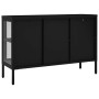 Aparador de acero y vidrio negro 105x35x70 cm de vidaXL, Aparadores - Ref: Foro24-336067, Precio: 255,79 €, Descuento: %