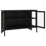 Aparador de acero y vidrio negro 105x35x70 cm de vidaXL, Aparadores - Ref: Foro24-336067, Precio: 255,79 €, Descuento: %