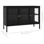 Aparador de acero y vidrio negro 105x35x70 cm de vidaXL, Aparadores - Ref: Foro24-336067, Precio: 255,79 €, Descuento: %