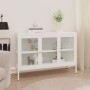 Aparador de acero y vidrio blanco 105x35x70 cm de vidaXL, Aparadores - Ref: Foro24-336068, Precio: 194,59 €, Descuento: %
