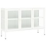 Aparador de acero y vidrio blanco 105x35x70 cm de vidaXL, Aparadores - Ref: Foro24-336068, Precio: 194,59 €, Descuento: %