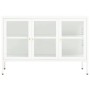 Aparador de acero y vidrio blanco 105x35x70 cm de vidaXL, Aparadores - Ref: Foro24-336068, Precio: 194,59 €, Descuento: %