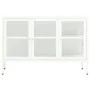 Aparador de acero y vidrio blanco 105x35x70 cm de vidaXL, Aparadores - Ref: Foro24-336068, Precio: 198,36 €, Descuento: %