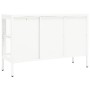 Aparador de acero y vidrio blanco 105x35x70 cm de vidaXL, Aparadores - Ref: Foro24-336068, Precio: 194,59 €, Descuento: %