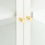 Aparador de acero y vidrio blanco 105x35x70 cm de vidaXL, Aparadores - Ref: Foro24-336068, Precio: 194,59 €, Descuento: %