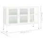 Aparador de acero y vidrio blanco 105x35x70 cm de vidaXL, Aparadores - Ref: Foro24-336068, Precio: 198,36 €, Descuento: %