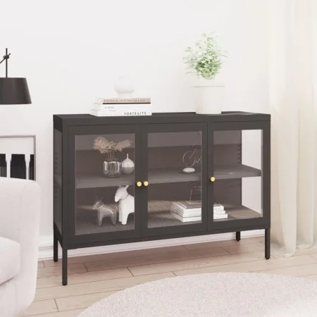 Anthracite gray steel and glass sideboard 105x35x70 cm by vidaXL, Sideboards - Ref: Foro24-336069, Price: 221,56 €, Discount: %