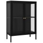 Aparador de acero y vidrio negro 75x35x105 cm de vidaXL, Aparadores - Ref: Foro24-336070, Precio: 182,67 €, Descuento: %