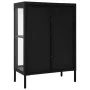 Aparador de acero y vidrio negro 75x35x105 cm de vidaXL, Aparadores - Ref: Foro24-336070, Precio: 179,87 €, Descuento: %