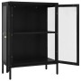 Aparador de acero y vidrio negro 75x35x105 cm de vidaXL, Aparadores - Ref: Foro24-336070, Precio: 182,67 €, Descuento: %