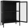 Aparador de acero y vidrio negro 75x35x105 cm de vidaXL, Aparadores - Ref: Foro24-336070, Precio: 179,87 €, Descuento: %