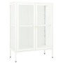 Aparador de acero y vidrio blanco 75x35x105 cm de vidaXL, Aparadores - Ref: Foro24-336071, Precio: 181,20 €, Descuento: %