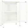 Aparador de acero y vidrio blanco 75x35x105 cm de vidaXL, Aparadores - Ref: Foro24-336071, Precio: 181,20 €, Descuento: %