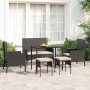 Set muebles de jardín 6 piezas y cojines ratán sintético negro en Conjuntos de jardín | Comprar online en Foru.es