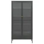 Vitrina de acero y vidrio templado gris antracita 90x40x180 cm de vidaXL, Taquillas y armarios de almacenamiento - Ref: Foro2...