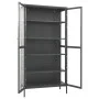 Vitrina de acero y vidrio templado gris antracita 90x40x180 cm de vidaXL, Taquillas y armarios de almacenamiento - Ref: Foro2...