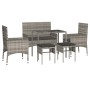 Set de muebles de jardín 6 pzas y cojines ratán sintético gris en Conjuntos de jardín | Comprar online en Foru.es