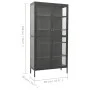 Vitrina de acero y vidrio templado gris antracita 90x40x180 cm de vidaXL, Taquillas y armarios de almacenamiento - Ref: Foro2...