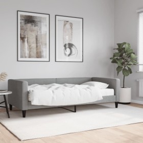 Sofá cama con colchón tela gris claro 90x190 cm de vidaXL, Camas y somieres - Ref: Foro24-3196570, Precio: 336,48 €, Descuent...