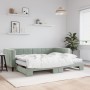 Sofá cama nido con colchón terciopelo gris claro 90x190 cm de vidaXL, Camas y somieres - Ref: Foro24-3196728, Precio: 416,89 ...