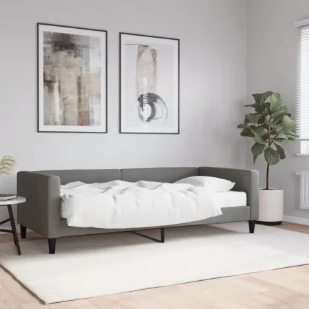 Sofá cama con colchón tela gris oscuro 90x190 cm de vidaXL, Camas y somieres - Ref: Foro24-3196571, Precio: 330,49 €, Descuen...
