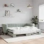 Sofá cama nido terciopelo gris claro 90x190 cm de vidaXL, Camas y somieres - Ref: Foro24-3196704, Precio: 244,55 €, Descuento: %