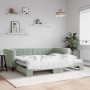 Sofá cama nido terciopelo gris claro 90x190 cm de vidaXL, Camas y somieres - Ref: Foro24-3196704, Precio: 249,48 €, Descuento: %