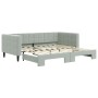 Sofá cama nido terciopelo gris claro 90x190 cm de vidaXL, Camas y somieres - Ref: Foro24-3196704, Precio: 249,48 €, Descuento: %