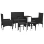 Set muebles de jardín 6 piezas y cojines ratán sintético negro en Conjuntos de jardín | Comprar online en Foru.es