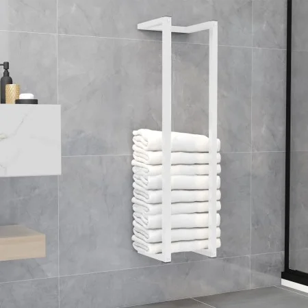 Toallero de acero blanco 25x20x95 cm de vidaXL, Toalleros - Ref: Foro24-336117, Precio: 36,25 €, Descuento: %