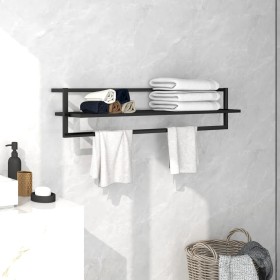 Toallero de hierro negro 95x25x22 cm de vidaXL, Toalleros - Ref: Foro24-336122, Precio: 39,23 €, Descuento: %