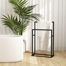 Toallero de pie de hierro negro 48x24x78,5 cm de vidaXL, Toalleros - Ref: Foro24-336127, Precio: 45,88 €, Descuento: %
