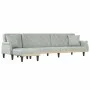 L-förmiges Schlafsofa aus hellgrauem Samt, 271 x 140 x 70 cm von vidaXL, Sofas - Ref: Foro24-3157276, Preis: 438,31 €, Rabatt: %