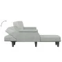 L-förmiges Schlafsofa aus hellgrauem Samt, 271 x 140 x 70 cm von vidaXL, Sofas - Ref: Foro24-3157276, Preis: 438,31 €, Rabatt: %