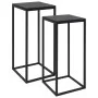 Mesitas auxiliares de acero negro 2 unidades de vidaXL, Mesas de centro - Ref: Foro24-336128, Precio: 61,81 €, Descuento: %