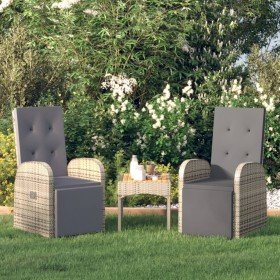 Sillones de jardín reclinables con cojines 2 uds ratán PE gris en Sillas de jardín | Comprar online en Foru.es
